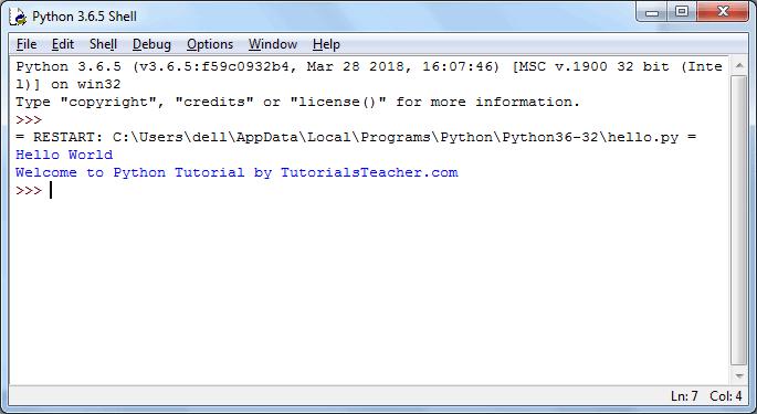 Python Script Execution Result in IDLE