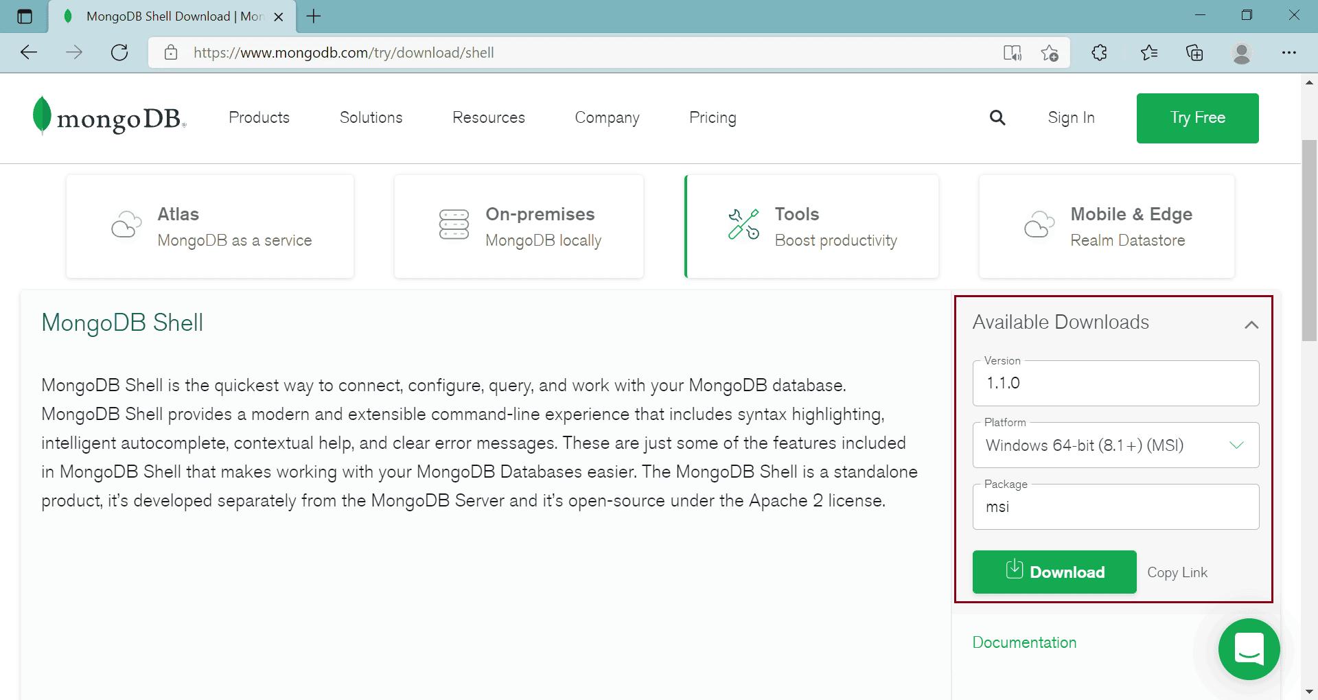 Download New MongoDB Shell
