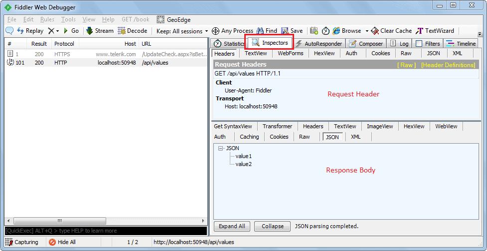 Fiddler Request & Response