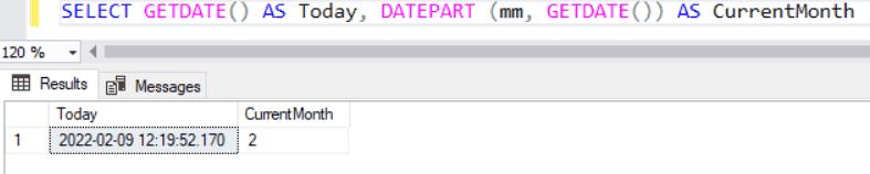 Query Result in SSMS