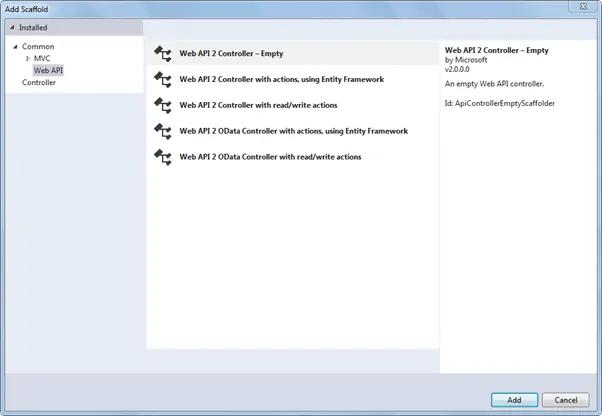 Add Web API Controller