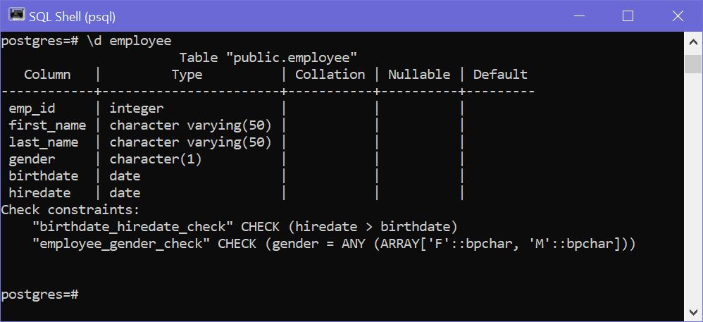 Open Table Properties