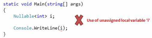 Unassigned nullable type-error