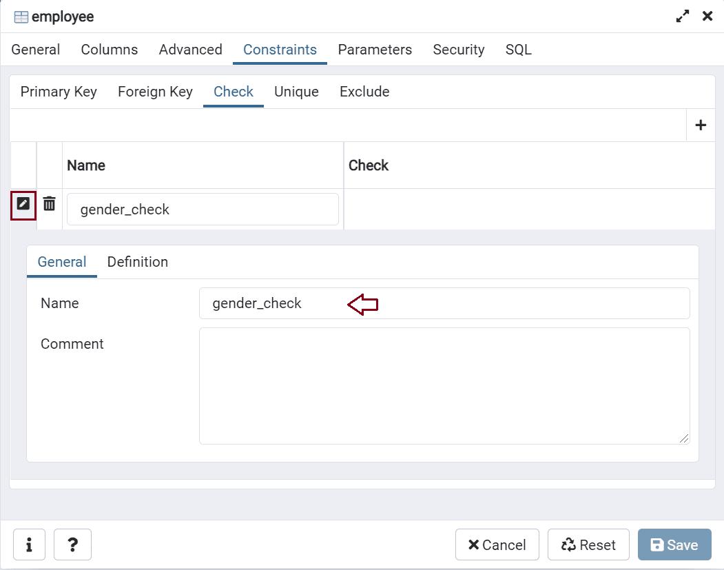 Add Check Constraint